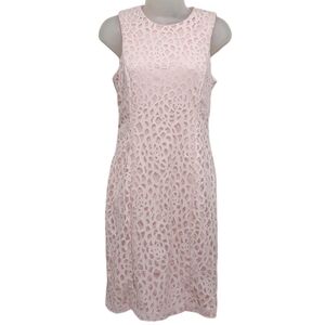 Karl Lagerfeld Pink Sleeveless Knee Length Sheath Laser Cut sz 4
